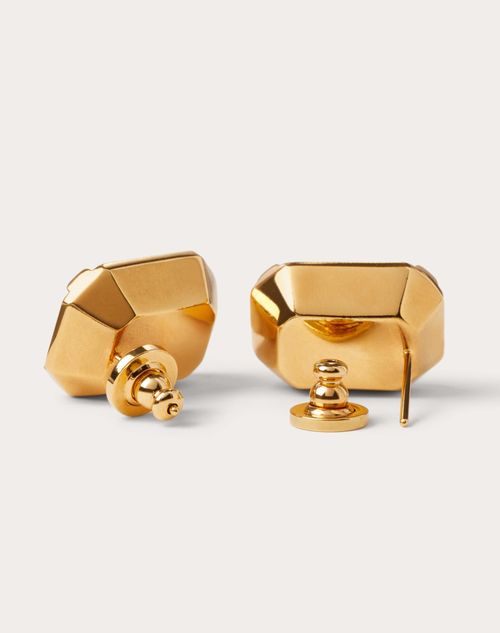 V Logo Stud Earrings in Gold - Valentino