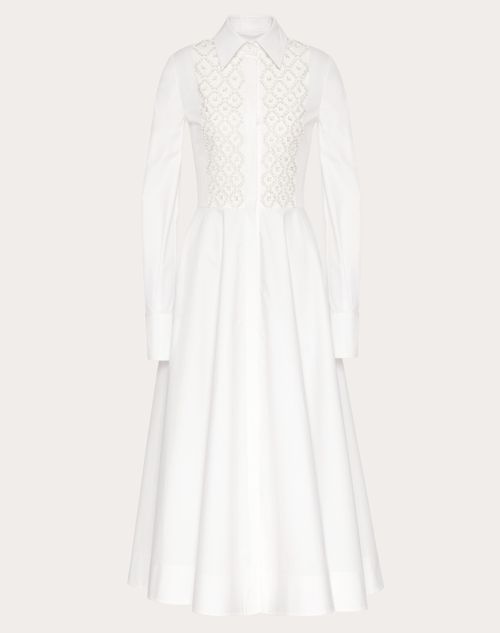 Valentino - Embroidered Compact Popeline Shirt Dress - White - Woman - Dresses