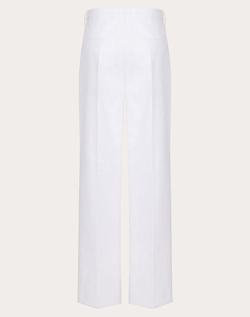 Valentino - Compact Popeline Pants - White - Woman - Pants And Shorts