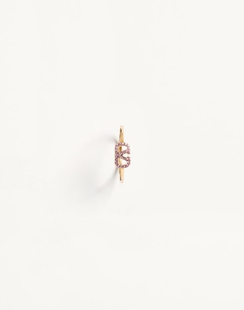 Valentino Garavani - Vlogo Signature Metal And Swarovski® Crystal Ring - Gold/pink - Woman - Jewellery