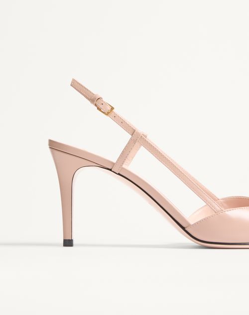 Valentino Garavani - Décolleté Slingback Vlogo Signature In Vitello Con Logo Gioiello 80mm - Rose Cannelle - Donna - Décolleté