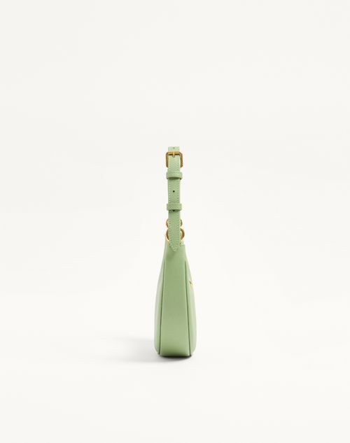 Valentino Garavani - Mini Borsa Hobo Vlogo Signature In Vitello Granato - Menta - Donna - Borse A Spalla