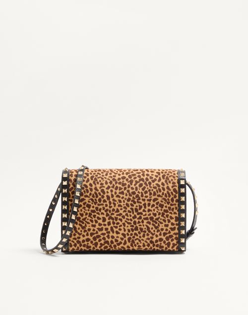 Valentino Garavani - Valentino Garavani Rockstud Small Shoulder Bag In Pony-effect Calfskin With Animal Print - Animal Print - Woman - Valentino Garavani Rockstud
