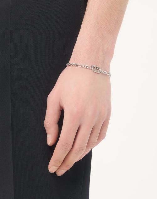 Valentino Garavani - Valentino Ovalette Metal Bracelet - Transparent - Man - Jewellery
