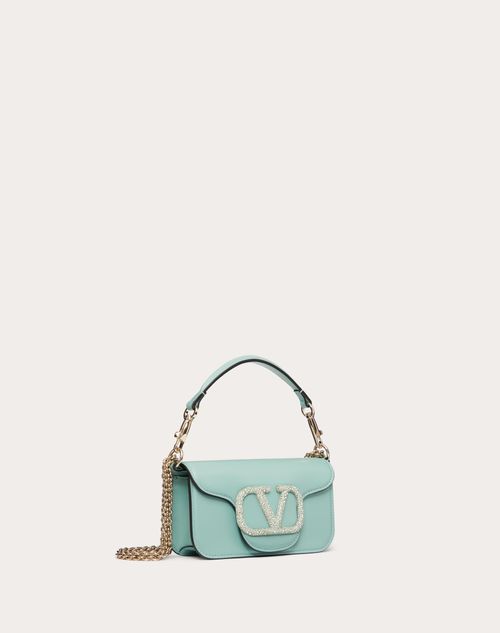 Valentino Garavani - Valentino Garavani Locò Small Shoulder Bag With Jewel Logo - Morning Dew - Woman - Mini Bags