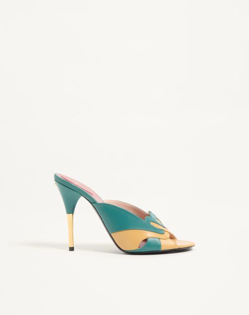 Valentino Garavani - Éoline Kidskin Slide Sandal 105mm - Green/ochre - Woman - Sandals