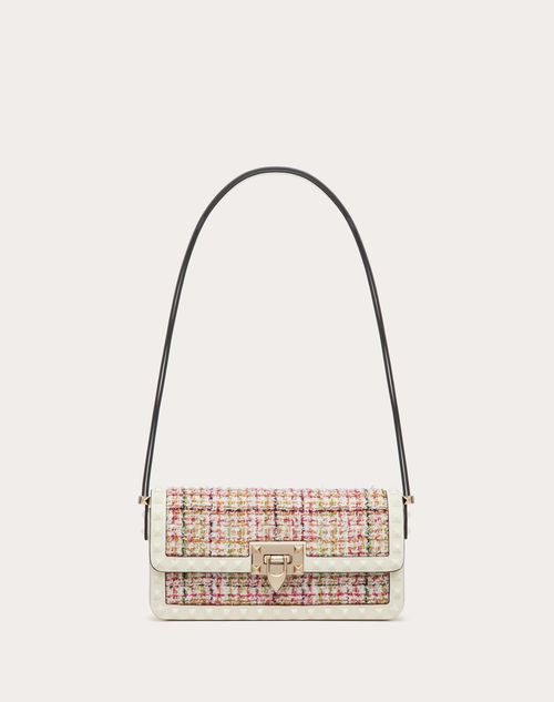 Valentino Garavani - Rockstud23 E/w Tweed Shoulder Bag - Multicolour - Woman - Shoulder Bags