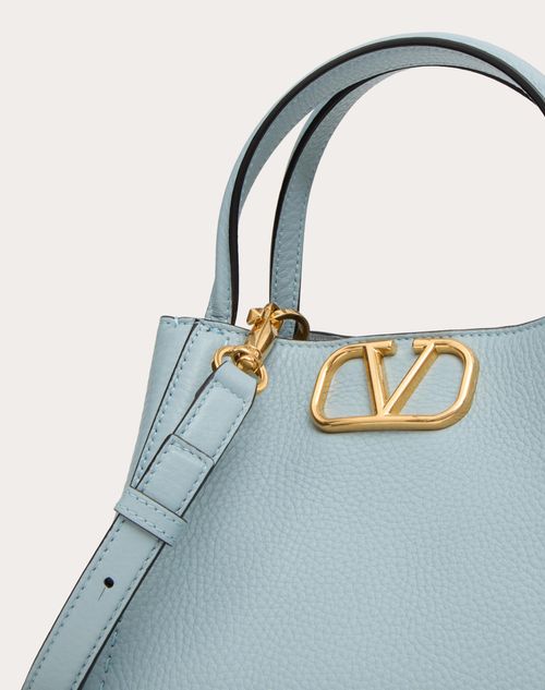 Petit Sac A Main Valentino Garavani Alltime En Cuir De Veau Graine pour Femme en Bleu Porcelaine Valentino FR