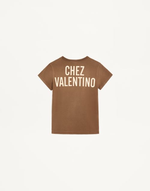 Valentino - Camiseta De Algodón - Avellana - Mujer - Camisetas Y Sudaderas