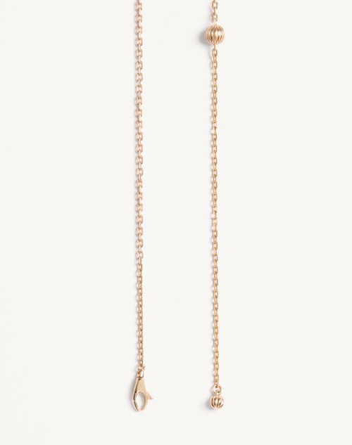 Valentino Garavani - Valentino Vlogo Floc Necklace In Metal And Swarovski® Crystals - Gold/crystal - Woman - Jewellery