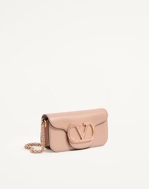 Valentino Garavani - Valentino Garavani Locò Small Shoulder Bag With Jewel Logo - Rose Cannelle - Woman - Shoulder Bags