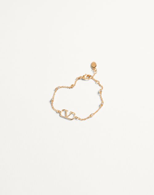 Valentino Garavani - Vlogo Signature Metal And Swarovski® Crystal Bracelet - Gold - Woman - Jewellery