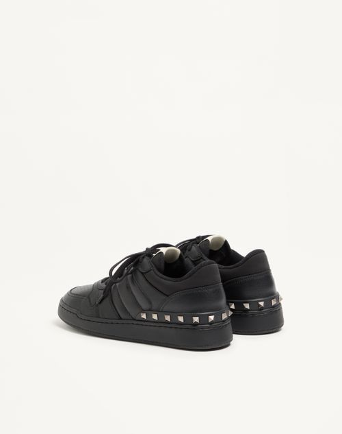 Valentino Garavani - Freedots Sneaker In Kidskin And Nappa Calfskin With Stud Detail - Black - Man - Sneakers