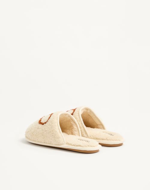 Valentino Garavani - Ta Chambre Wool Slide - Butter/tobacco - Man - Man Private Promotions