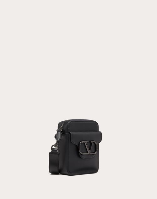 Valentino Garavani - Mini Locò Crossbody Calfskin Bag - Black - Man - Bags