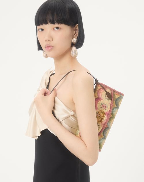 Valentino Garavani - Valentino Garavani Devain Small Shoulder Bag In Jacquard Apres L'hiver Fabric - Multicolor - Woman - Shoulder Bags