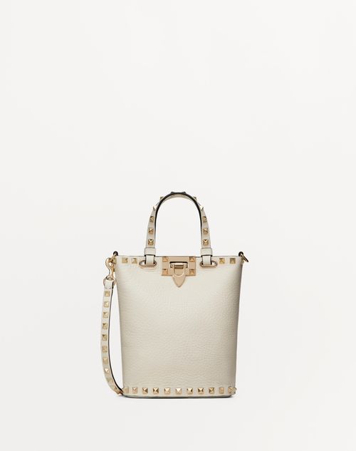 Valentino Garavani - Rockstud Crossbody Pouch In Grainy Calfskin - Light Ivory - Woman - Totes