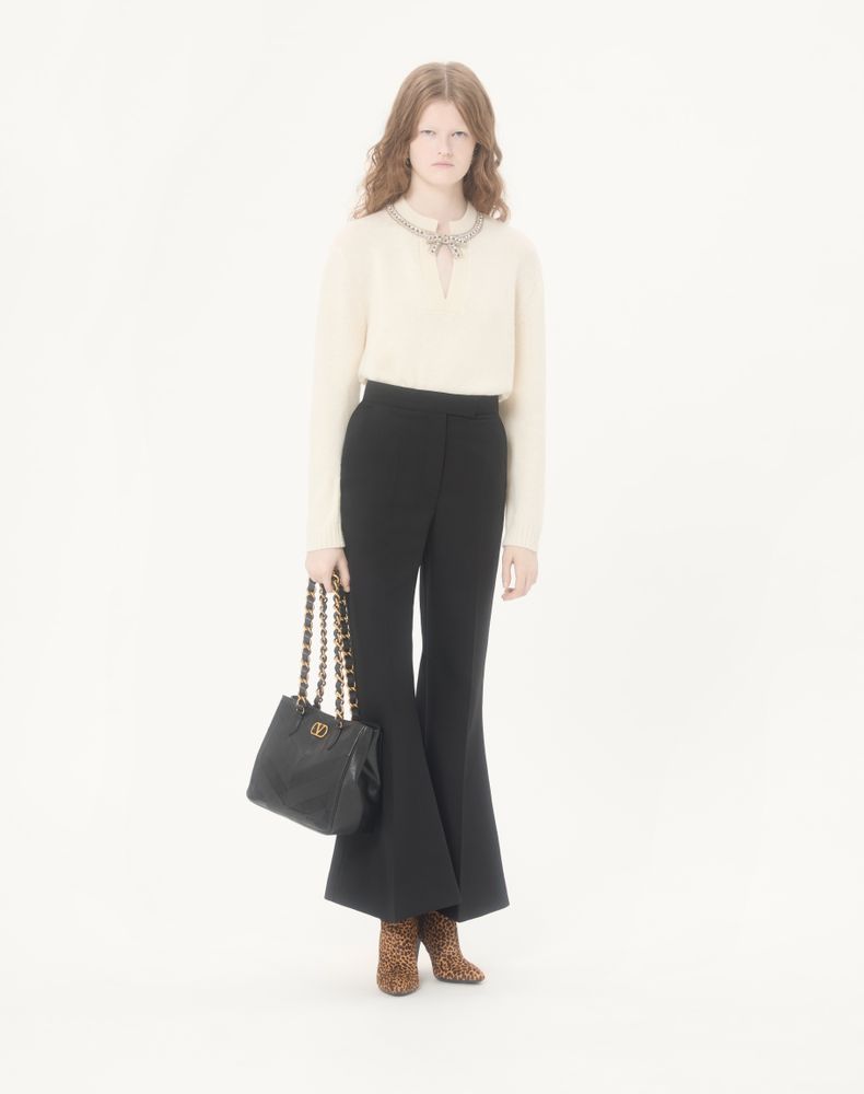 Valentino Embroidered Wool Jumper Woman Ivory Xl