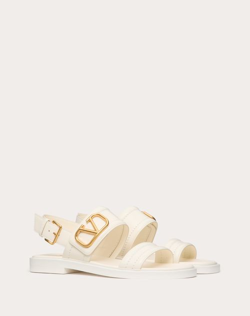 Valentino Garavani - Vlogo Signature Calfskin Sandal - Ivory - Woman - Sandals