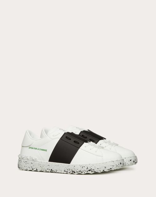 Valentino Garavani - Open For A Change Sneaker In Bio-based Material - White/ Black - Man - Man View All