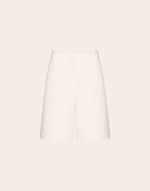 Valentino - Bermudas De Double Splittable Gabardine - Blanco - Mujer - Pantalones Largos Y Cortos