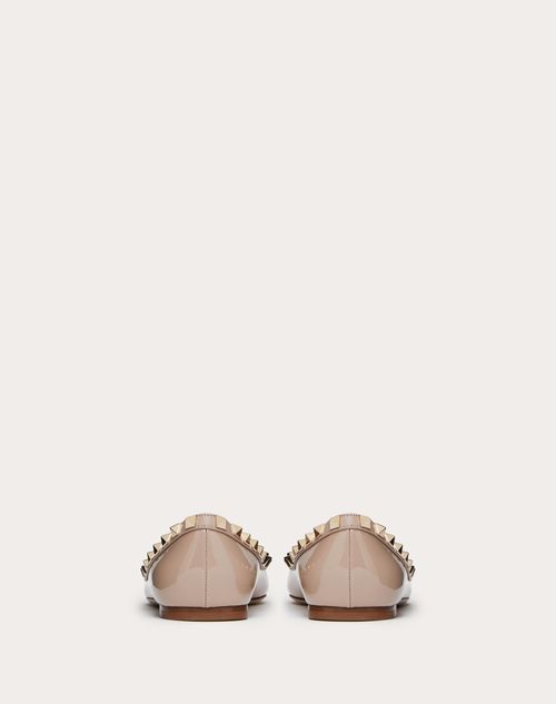 Patent Rockstud Ballet Flat for Woman in Poudre | Valentino ID Patent Rockstud Ballet Flat for Woman in Poudre | Valentino ID