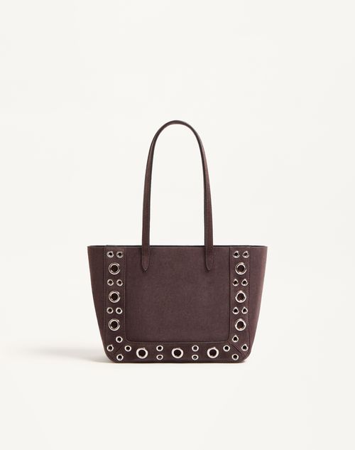 Borsa Shopping Mini Valentino Garavani Nellcôte In Suede per Donna
