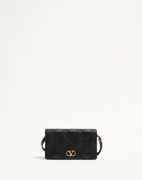 Valentino Garavani - Valentino Garavani Quiltie 67 Mini Shoulder Bag In Quilted Nappa Leather - Black - Woman - Shelf - W Bags - Quiltie 67