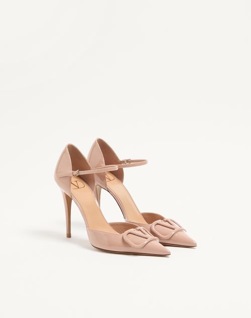 Valentino Garavani - Décolleté D'orsay Vlogo Signature In Vernice 100mm - Rose Cannelle - Donna - Décolleté