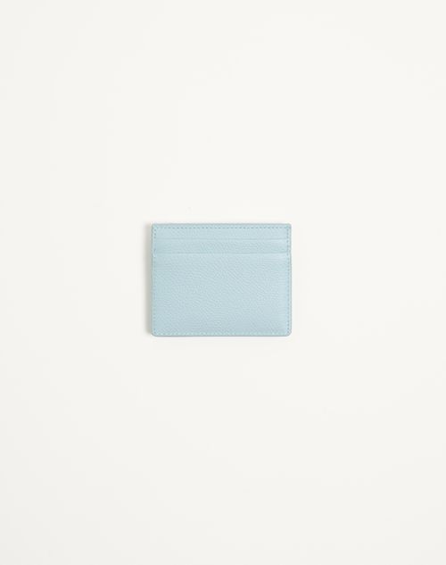 Valentino Garavani - Cherryfic Cardholder In Grainy Calfskin - Porcelain Blue - Woman - Wallets & Cardcases - Accessories