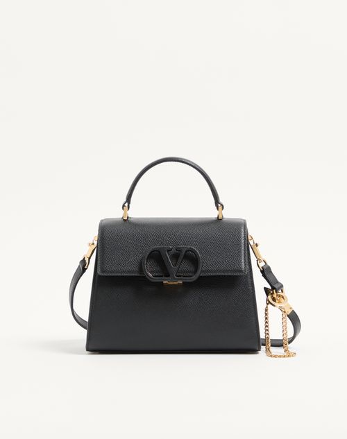 Valentino Garavani - Valentino Garavani Vsling Small Handbag In Grainy Calfskin - Black - Woman - Top Handle Bags