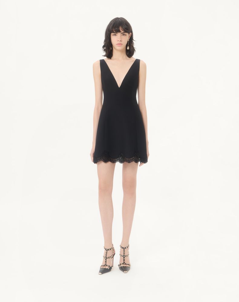 Valentino Crepe Couture Short Dress Woman Black 42