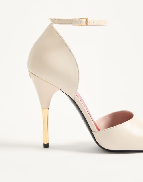 Valentino Garavani - Décolleté Sinead In Capretto 105mm - Burro/rosso - Donna - Décolleté E Slingbacks