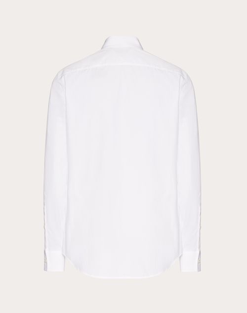 Valentino - Heavy Cotton Poplin Long Sleeve Shirt - White - Man - Shirts