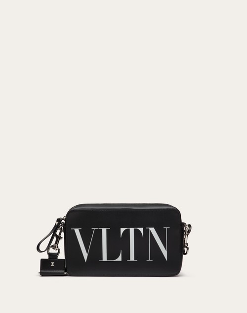 Vltn Leather Crossbody Bag for Man in Black | Valentino QA