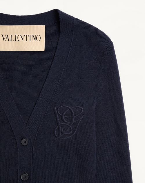 Valentino - Wool Cardigan - Night - Woman - Woman Sale