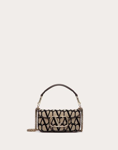 Valentino Garavani - Small Locò Toile Iconographe Shoulder Bag - Beige/black - Woman - Mini Bags