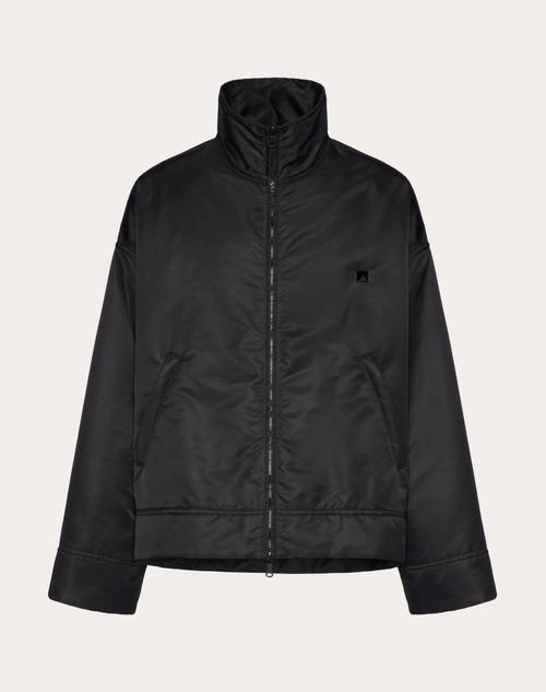 Valentino - Nylon Jacket With Stud Detail - Black - Man - Outerwear