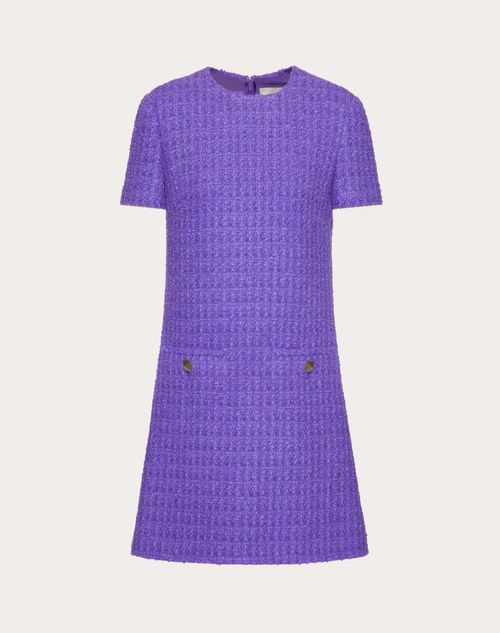 Valentino - Timeless Boucle' Dress - Rich Violet - Woman - Short