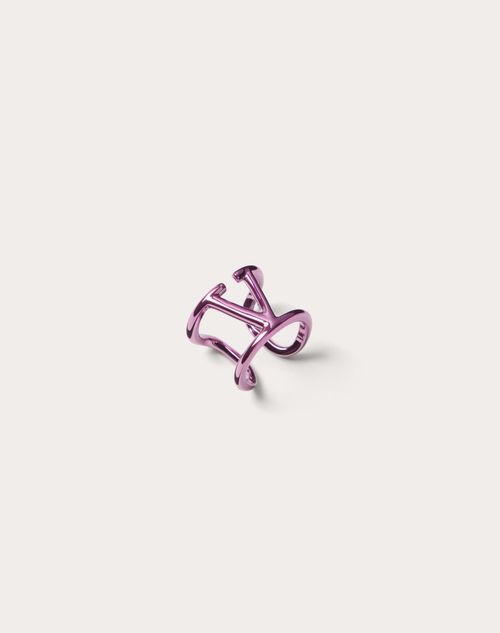 Valentino Garavani - Vlogo Signature Metal Ring - Pink Pp - Woman - Rings