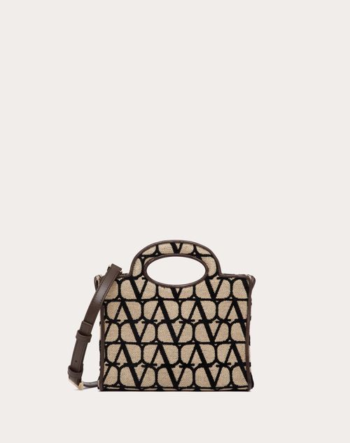 Valentino Garavani - Le Troisième Mini Shopping Bag In Toile Iconographe - Beige/black - Woman - Woman