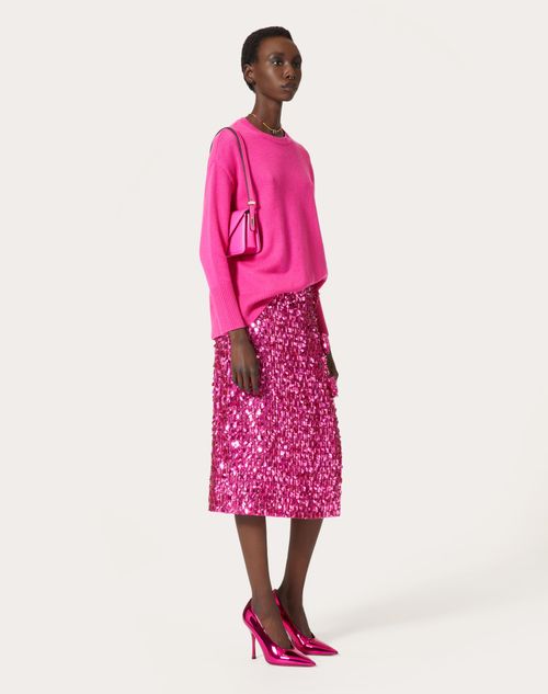 Valentino - Pullover Aus Kaschmir - Pink Pp - Frau - Strickwaren