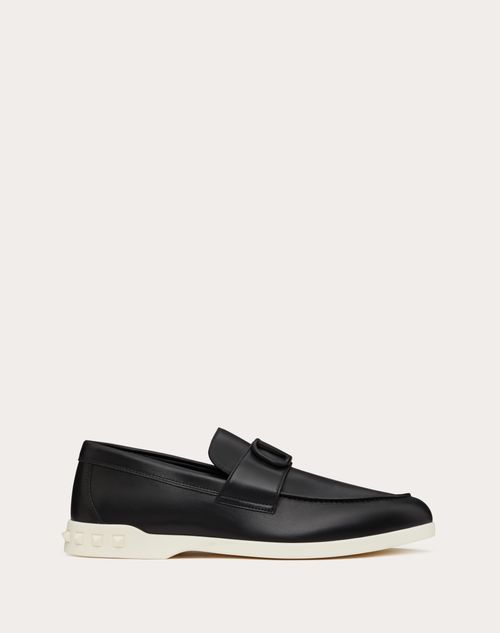 Valentino Garavani - Leisure Flows Calfskin Loafer - Black - Man - Shoes