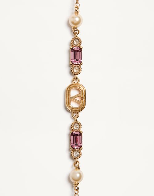 Valentino Garavani - Ovalette Bracelet In Metal, Pearls And Swarovski® Crystals - Gold - Woman - Jewellery