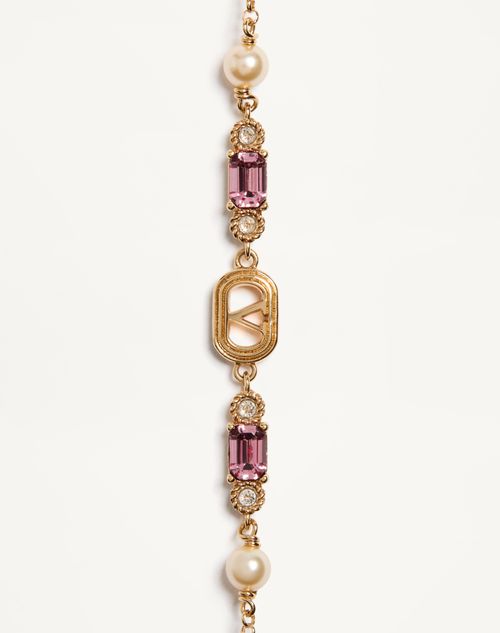 Valentino Garavani - Ovalette Bracelet In Metal, Pearls And Swarovski® Crystals - Gold - Woman - Accessories