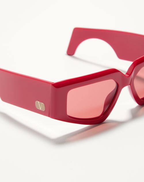 Valentino - Geometric Acetate Eyewear - Red - Woman - Eyewear
