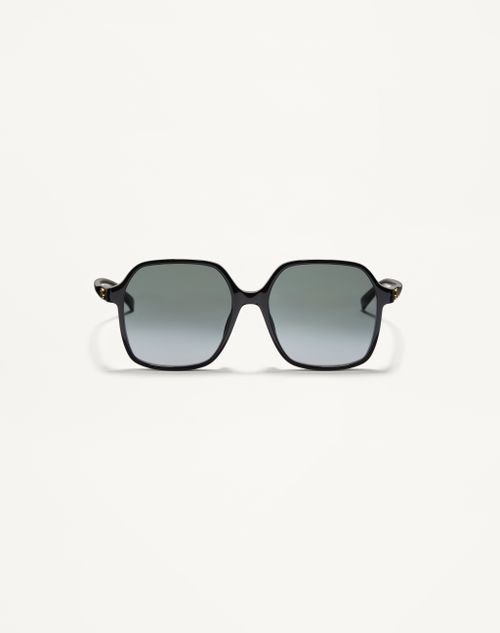 Valentino - リサイクルアセテート レクタングル アイウェア - ブラック/グレー - ウィメンズ - アイウェア