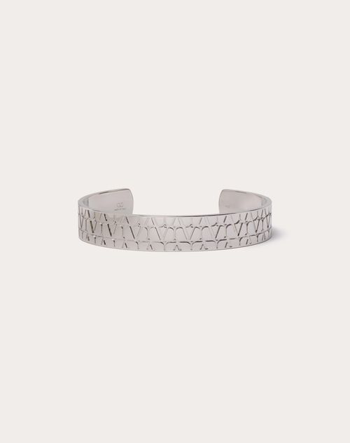 Valentino Garavani - Toile Iconographe Metal Cuff - Palladium - Man - Accessories