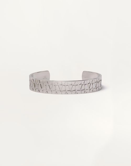 Valentino Garavani - Toile Iconographe Metal Cuff - Palladium - Man - Man Bags & Accessories Sale