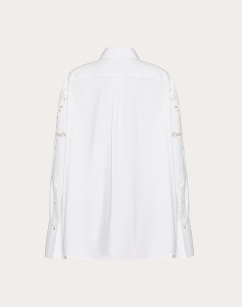 Valentino - Embroidered Cotton Popeline Shirt - Optic White - Woman - Shirts And Tops